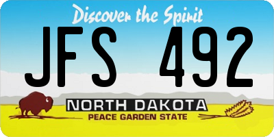 ND license plate JFS492