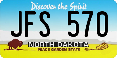 ND license plate JFS570