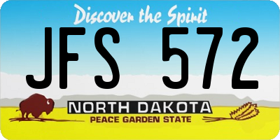 ND license plate JFS572
