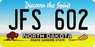 ND license plate JFS602