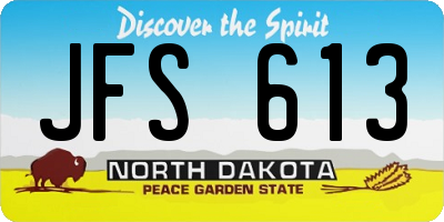ND license plate JFS613
