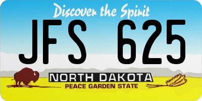 ND license plate JFS625