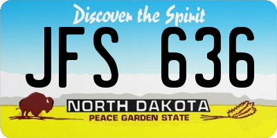ND license plate JFS636