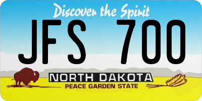 ND license plate JFS700