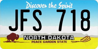 ND license plate JFS718