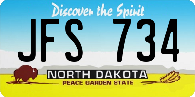 ND license plate JFS734