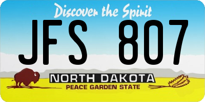 ND license plate JFS807