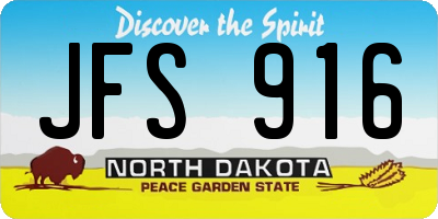 ND license plate JFS916