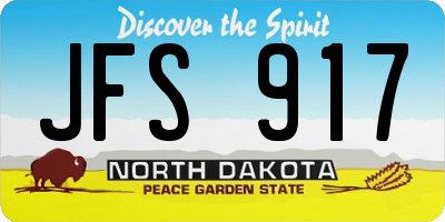 ND license plate JFS917