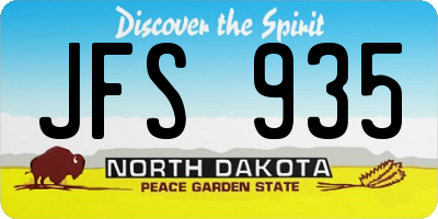 ND license plate JFS935