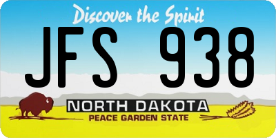 ND license plate JFS938