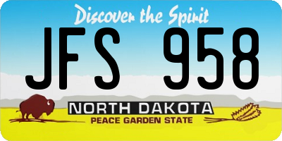 ND license plate JFS958