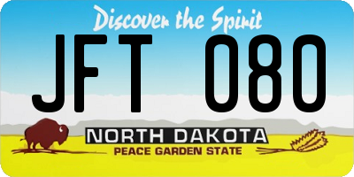 ND license plate JFT080