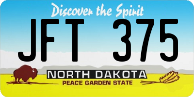 ND license plate JFT375