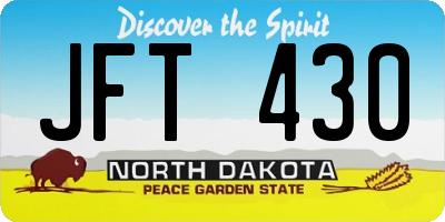 ND license plate JFT430
