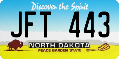 ND license plate JFT443