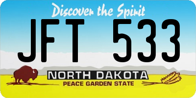 ND license plate JFT533