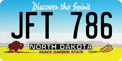 ND license plate JFT786