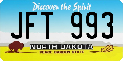 ND license plate JFT993