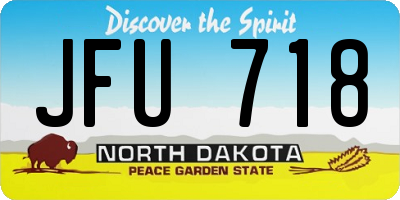 ND license plate JFU718