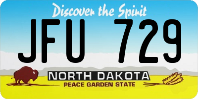 ND license plate JFU729