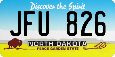 ND license plate JFU826