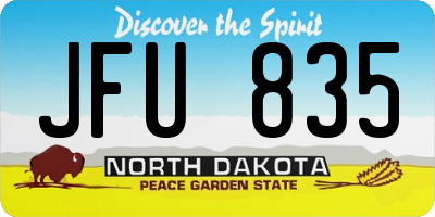 ND license plate JFU835