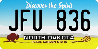 ND license plate JFU836