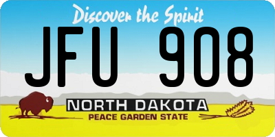 ND license plate JFU908