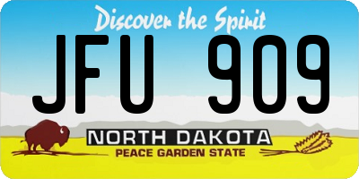 ND license plate JFU909