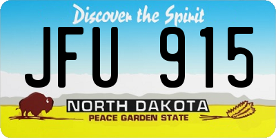 ND license plate JFU915
