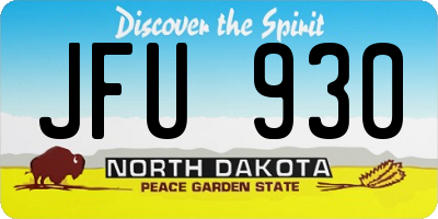ND license plate JFU930