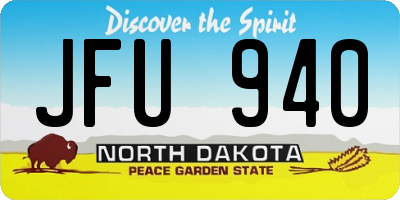 ND license plate JFU940