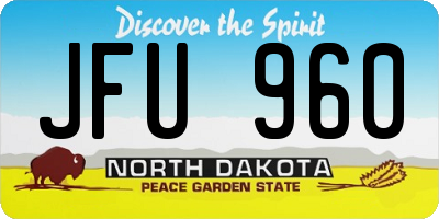 ND license plate JFU960