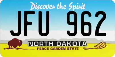 ND license plate JFU962