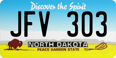 ND license plate JFV303