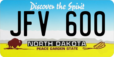 ND license plate JFV600