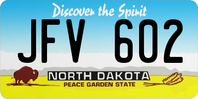 ND license plate JFV602