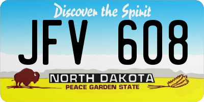 ND license plate JFV608