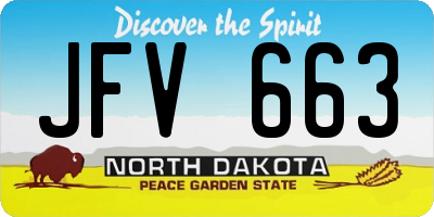 ND license plate JFV663