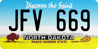 ND license plate JFV669