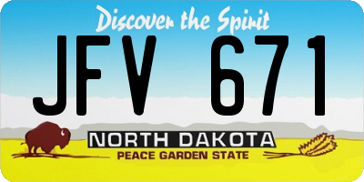 ND license plate JFV671