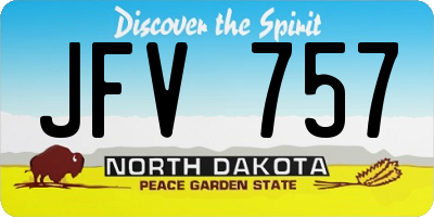 ND license plate JFV757
