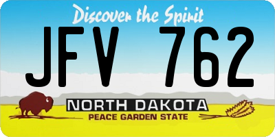 ND license plate JFV762
