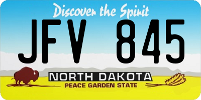 ND license plate JFV845