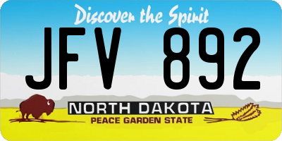 ND license plate JFV892