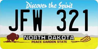 ND license plate JFW321