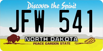 ND license plate JFW541
