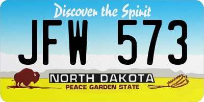 ND license plate JFW573