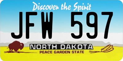 ND license plate JFW597